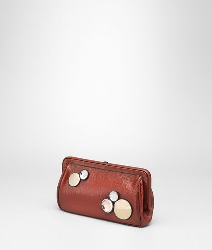 BOTTEGA VENETA - BURNT RED MADRAS CHIAROSCURO CLUTCH