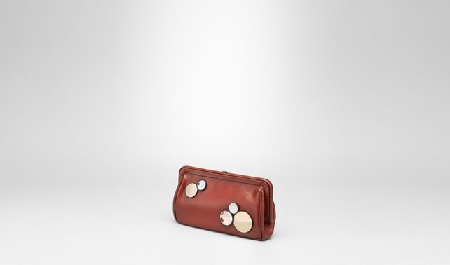 BOTTEGA VENETA - BURNT RED MADRAS CHIAROSCURO CLUTCH