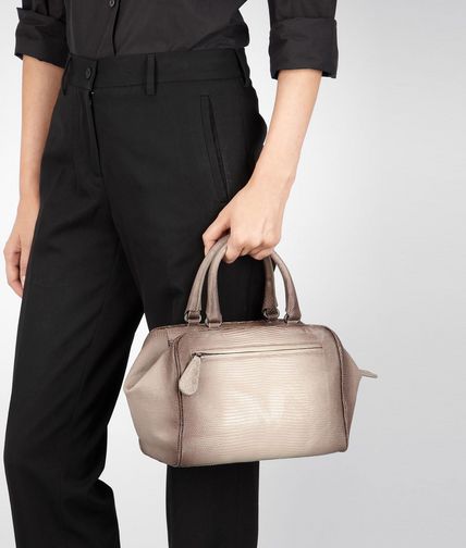 BOTTEGA VENETA - SAND LIZARD SFUMATA NOIRCI Brera Bag