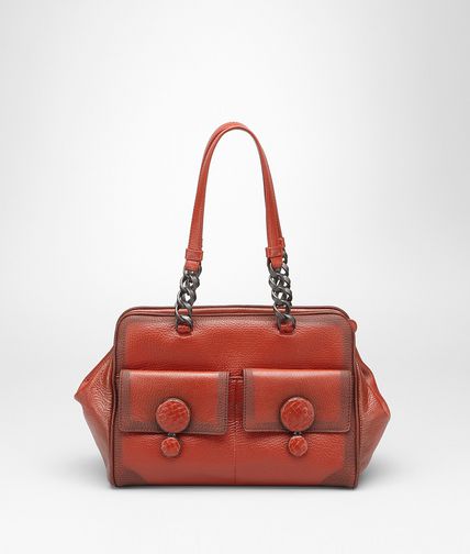 BOTTEGA VENETA - BURNT RED MADRAS CHIAROSCURO BAG