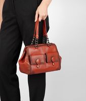 Bottega Veneta® BURNT RED MADRAS CHIAROSCURO BAG Bottega Veneta® BURNT RED MADRAS CHIAROSCURO BAG