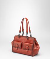 Bottega Veneta® BURNT RED MADRAS CHIAROSCURO BAG Bottega Veneta® BURNT RED MADRAS CHIAROSCURO BAG