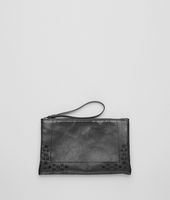 Bottega Veneta® Nero Madras Heritage Mirror Pouch Bottega Veneta® Nero Madras Heritage Mirror Pouch