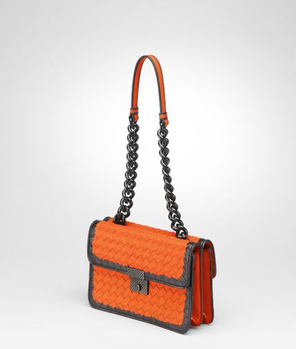BOTTEGA VENETA - Tangerine Intrecciato Nappa Glass Bag