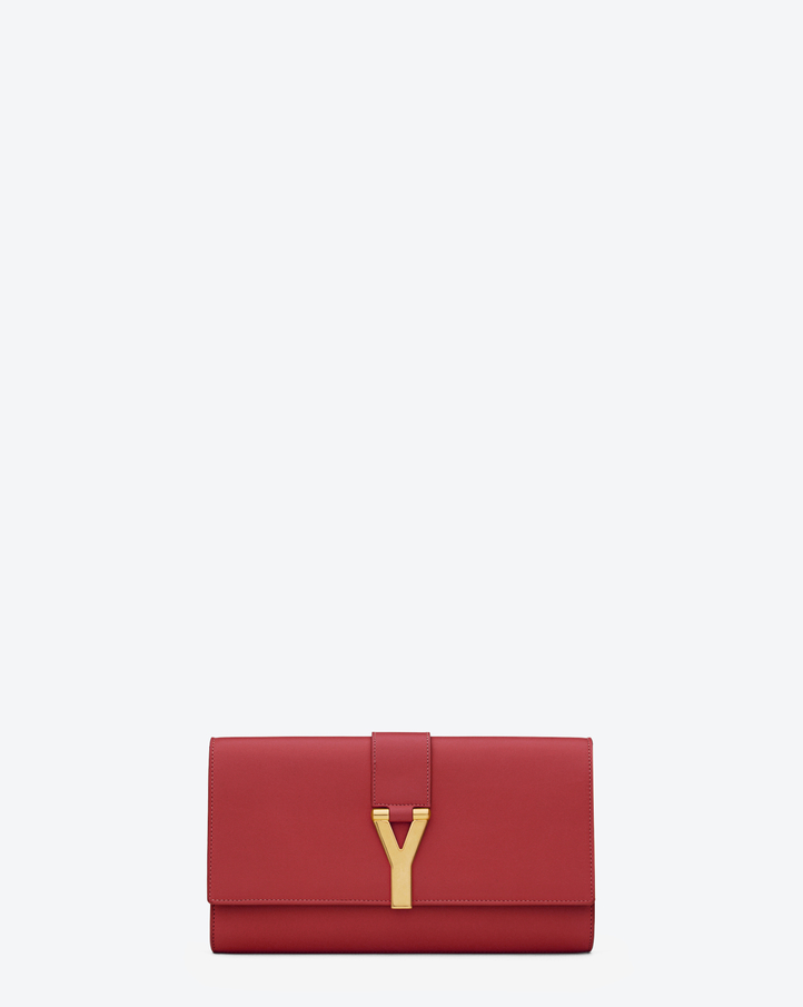 Saint Laurent Classic Y Clutch In Red Leather | YSL.com  