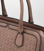Bottega Veneta® MUD INTRECCIO BORDER CALF SPHERE BAG Bottega Veneta® MUD INTRECCIO BORDER CALF SPHERE BAG