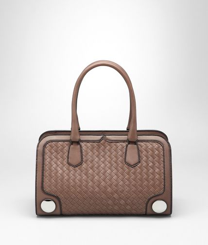 BOTTEGA VENETA - MUD INTRECCIO BORDER CALF SPHERE BAG
