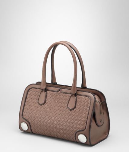 BOTTEGA VENETA - MUD INTRECCIO BORDER CALF SPHERE BAG