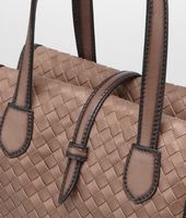 Bottega Veneta® MUD INTRECCIO BORDER CALF SPHERE BAG Bottega Veneta® MUD INTRECCIO BORDER CALF SPHERE BAG