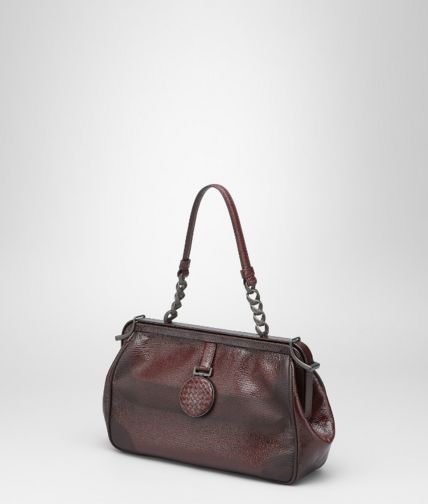 BOTTEGA VENETA - AUBERGINE MADRAS CHIAROSCURO BAG