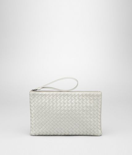 BOTTEGA VENETA - PLATINUM INTRECCIATO NAPPA METALLIZZATO Pouch