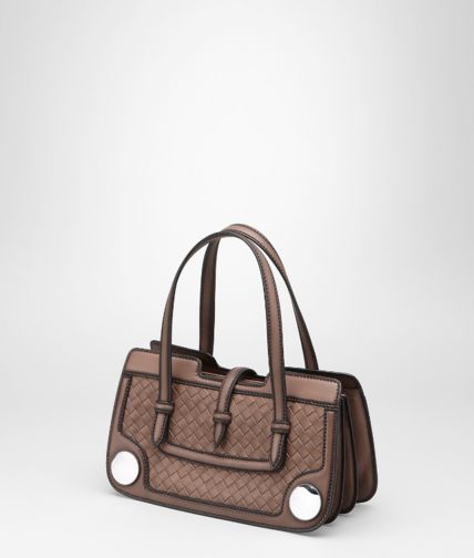 BOTTEGA VENETA - MUD INTRECCIO BORDER CALF SPHERE BAG
