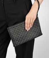 Bottega Veneta® NERO INTRECCIATO NAPPA METALLIZZATO Pouch Bottega Veneta® NERO INTRECCIATO NAPPA METALLIZZATO Pouch