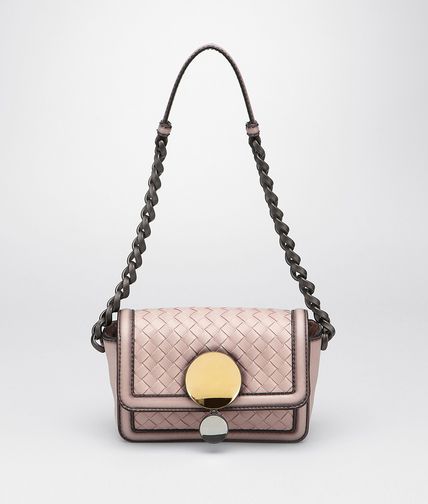 BOTTEGA VENETA - BLUSH INTRECCIO BORDER CALF SPHERE BAG