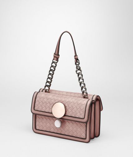 BOTTEGA VENETA - BLUSH INTRECCIO BORDER CALF SPHERE BAG