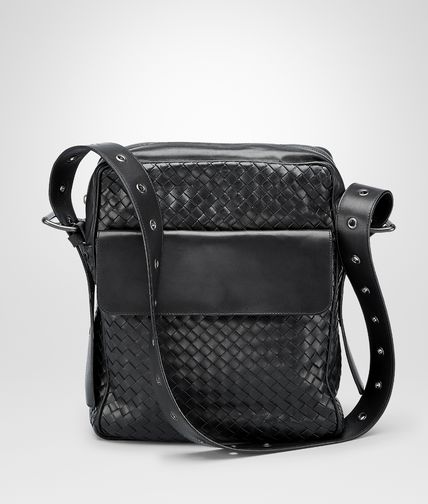 BOTTEGA VENETA - Nero Intrecciato Vn Cross Body Messenger
