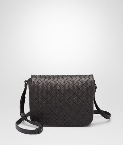 BOTTEGA VENETA - Nero Intrecciato Nappa Messenger Bag