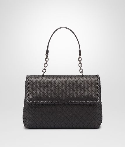 BOTTEGA VENETA - NERO INTRECCIATO NAPPA OLIMPIA BAG