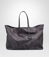 Bottega Veneta® NEW DARK GREY INTRECCIOLUSION LARGE TOTE Bottega Veneta® NEW DARK GREY INTRECCIOLUSION LARGE TOTE