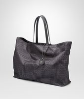 Bottega Veneta® NEW DARK GREY INTRECCIOLUSION LARGE TOTE Bottega Veneta® NEW DARK GREY INTRECCIOLUSION LARGE TOTE