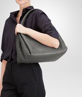 Bottega Veneta® New Light Grey Intrecciato Nappa Parachute Bag Bottega Veneta® New Light Grey Intrecciato Nappa Parachute Bag