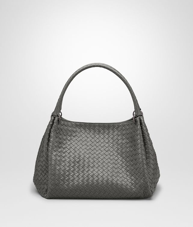 BOTTEGA VENETA PARACHUTE BAG IN NEW LIGHT GREY INTRECCIATO NAPPA Shoulder or hobo bag D fp