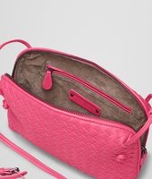 Bottega Veneta® ROSA SHOCK INTRECCIATO NAPPA MESSENGER BAG Bottega Veneta® ROSA SHOCK INTRECCIATO NAPPA MESSENGER BAG