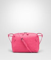 Bottega Veneta® ROSA SHOCK INTRECCIATO NAPPA MESSENGER BAG Bottega Veneta® ROSA SHOCK INTRECCIATO NAPPA MESSENGER BAG