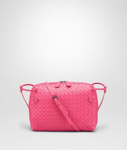BOTTEGA VENETA - ROSA SHOCK INTRECCIATO NAPPA MESSENGER BAG