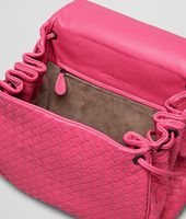 Bottega Veneta® ROSA SHOCK INTRECCIATO NAPPA MESSENGER BAG Bottega Veneta® ROSA SHOCK INTRECCIATO NAPPA MESSENGER BAG