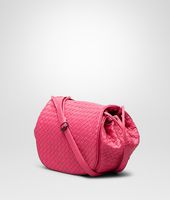 Bottega Veneta® ROSA SHOCK INTRECCIATO NAPPA MESSENGER BAG Bottega Veneta® ROSA SHOCK INTRECCIATO NAPPA MESSENGER BAG