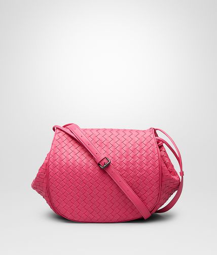 BOTTEGA VENETA - ROSA SHOCK INTRECCIATO NAPPA MESSENGER BAG