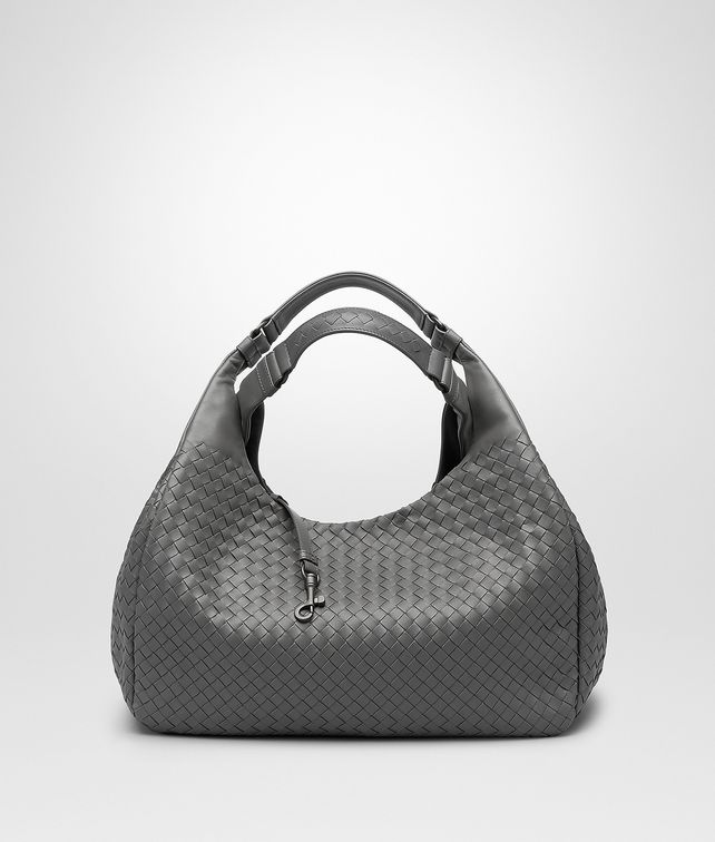 BOTTEGA VENETA LARGE CAMPANA BAG IN NEW LIGHT GREY INTRECCIATO NAPPA Shoulder or hobo bag D fp
