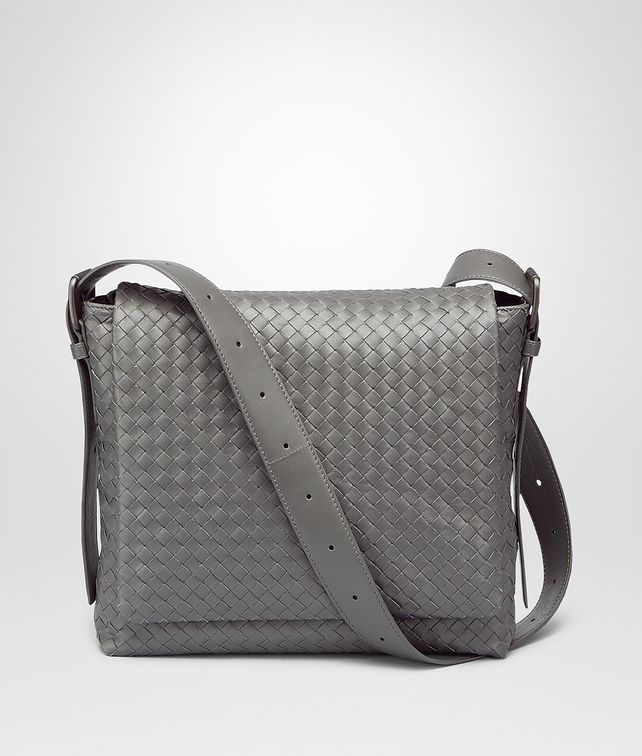 BOTTEGA VENETA New Light Grey Intrecciato Light Calf Cross Body Messenger Messenger Bag U fp