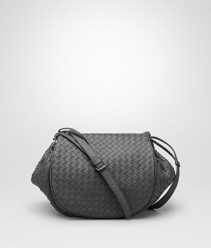 BOTTEGA VENETA - NEW LIGHT GREY INTRECCIATO NAPPA MESSENGER BAG