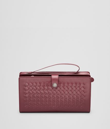 BOTTEGA VENETA - Aubergine Intrecciato Light Calf Continental Wallet