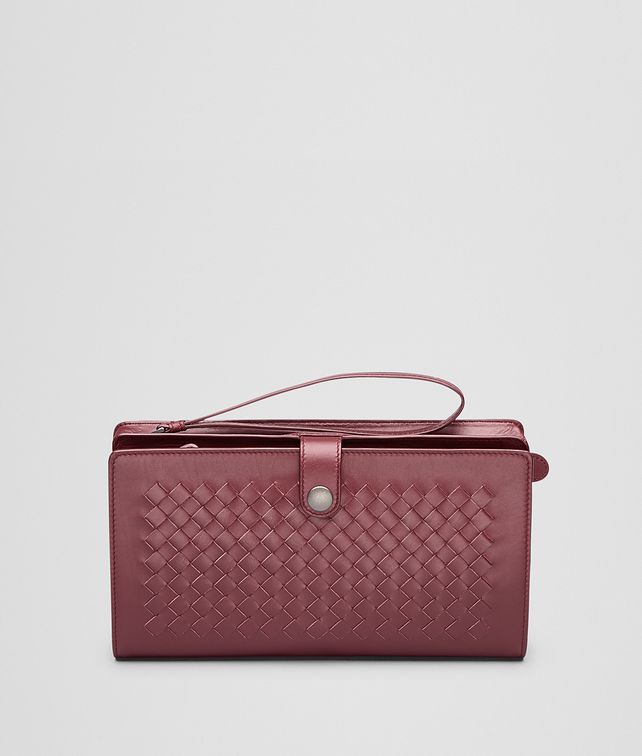BOTTEGA VENETA Aubergine Intrecciato Light Calf Continental Wallet Small bag U fp