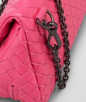 Bottega Veneta® ROSA SHOCK INTRECCIATO NAPPA MESSENGER BAG Bottega Veneta® ROSA SHOCK INTRECCIATO NAPPA MESSENGER BAG