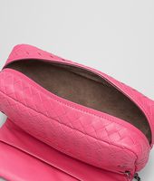 Bottega Veneta® ROSA SHOCK INTRECCIATO NAPPA MESSENGER BAG Bottega Veneta® ROSA SHOCK INTRECCIATO NAPPA MESSENGER BAG