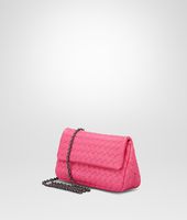 Bottega Veneta® ROSA SHOCK INTRECCIATO NAPPA MESSENGER BAG Bottega Veneta® ROSA SHOCK INTRECCIATO NAPPA MESSENGER BAG