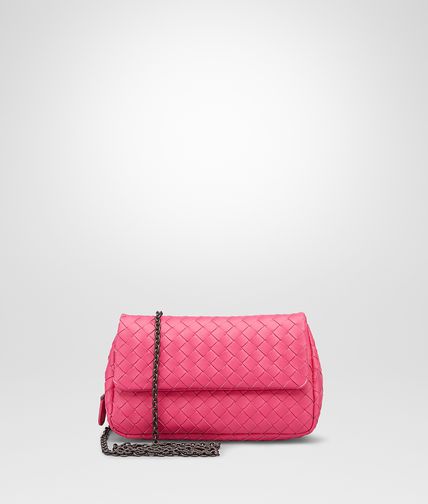 BOTTEGA VENETA - ROSA SHOCK INTRECCIATO NAPPA MESSENGER BAG