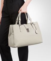 Bottega Veneta® MIST Intrecciato Light Calf ROMA BAG Bottega Veneta® MIST Intrecciato Light Calf ROMA BAG