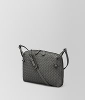 Bottega Veneta® NEW LIGHT GREY INTRECCIATO NAPPA MESSENGER BAG Bottega Veneta® NEW LIGHT GREY INTRECCIATO NAPPA MESSENGER BAG