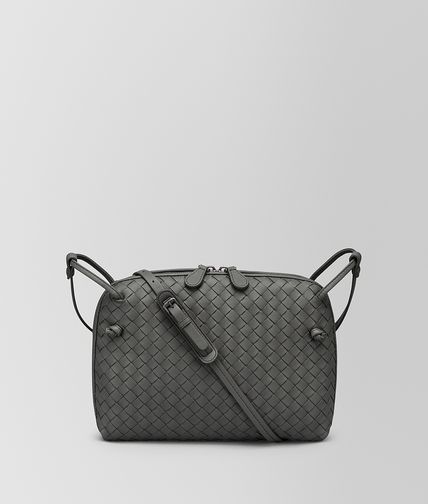 BOTTEGA VENETA - NEW LIGHT GREY INTRECCIATO NAPPA MESSENGER BAG