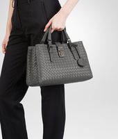 Bottega Veneta® NEW LIGHT GREY Intrecciato Light Calf ROMA BAG Bottega Veneta® NEW LIGHT GREY Intrecciato Light Calf ROMA BAG