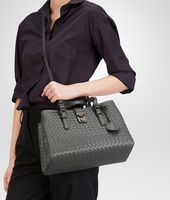 Bottega Veneta® NEW LIGHT GREY Intrecciato Light Calf ROMA BAG Bottega Veneta® NEW LIGHT GREY Intrecciato Light Calf ROMA BAG