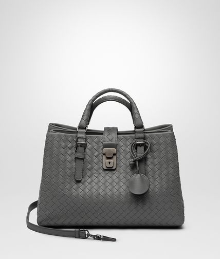 BOTTEGA VENETA - NEW LIGHT GREY Intrecciato Light Calf ROMA BAG