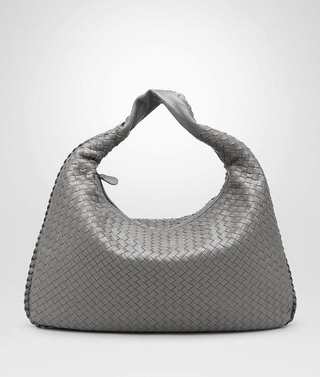 BOTTEGA VENETA NEW LIGHT GREY INTRECCIATO NAPPA Large Veneta Shoulder or hobo bag D fp