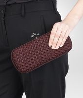 Bottega Veneta® AUBERGINE INTRECCIATO SILK STRETCH KNOT Bottega Veneta® AUBERGINE INTRECCIATO SILK STRETCH KNOT