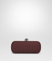 Bottega Veneta® AUBERGINE INTRECCIATO SILK STRETCH KNOT Bottega Veneta® AUBERGINE INTRECCIATO SILK STRETCH KNOT